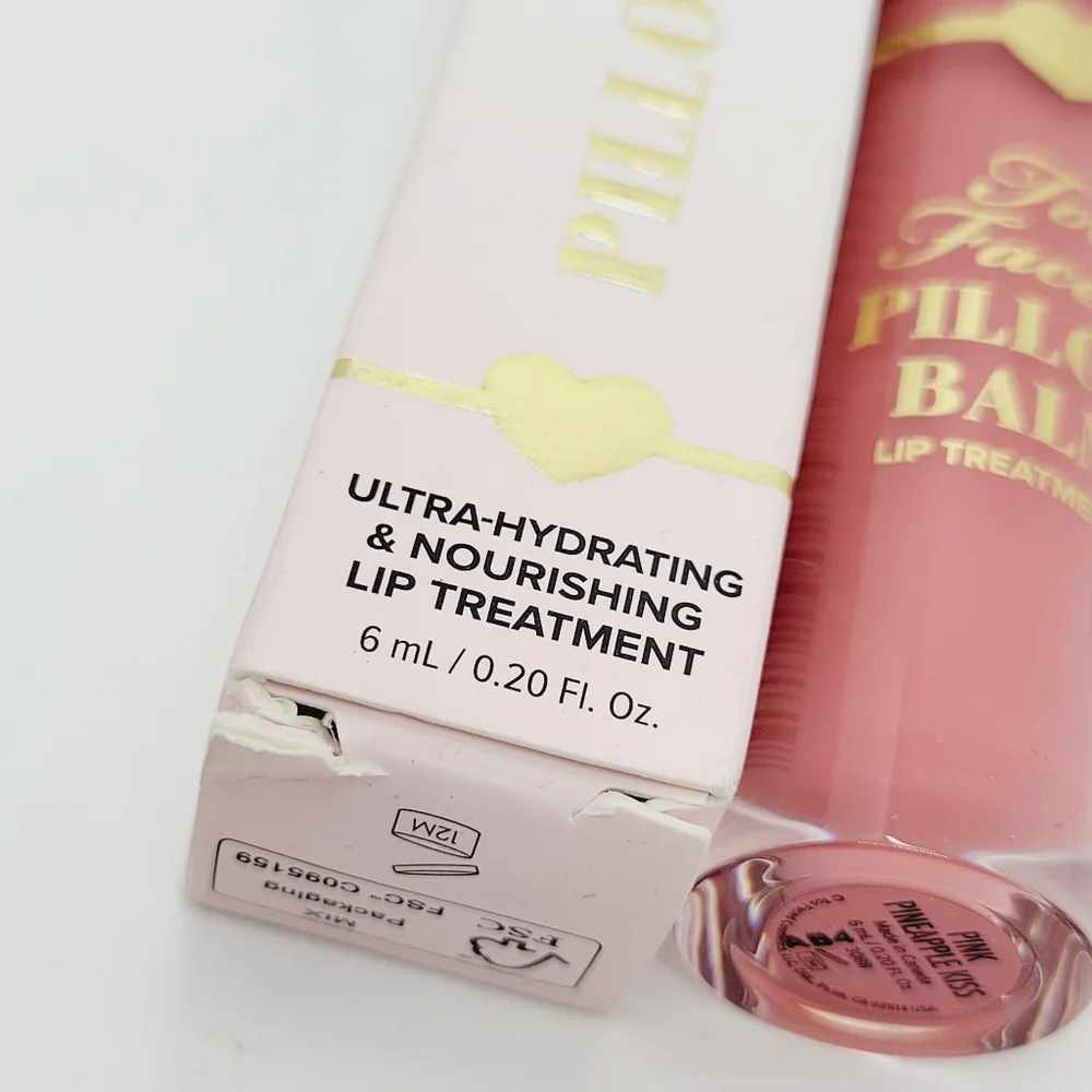 Pink Pineapple Kiss Too Faced Pillow Balm Hydrating Lip Treatment Brand New